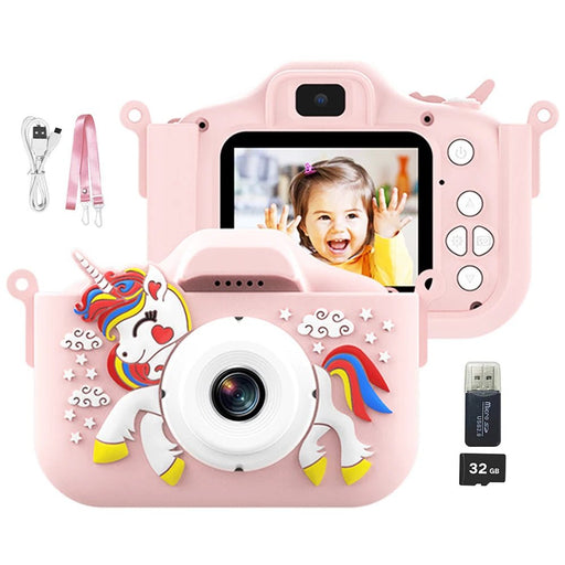 Kids Camera Toys Cute Horse Unicorn 32MP1080P HD Digital Camera for Toddler Kid Christmas Birthday Festival Children Gift - Shopsta EU